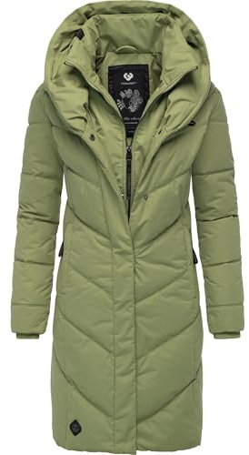 Ragwear Damen Winter-Steppmantel Natalka wasserdicht mit großer Kapuze | Länge: oberschenkellang | Wärmegrad 3 von 3 – warm gefüttert | lang geschnitten | große gefütterte Kapuze