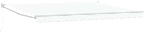 Favemtsl Tenda da sole con braccio articolato, 450 x 300 cm, tenda retrattile per terrazza e giardino, soluzione ombreggiante in poliestere e metallo, colore bianco, funzionamento manuale, 450 x 300 x
