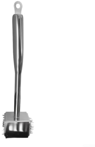 HomeVortex Meat Tenderizer, Dual-Sided 304 Stainless Steel Meat Hammer with Ergonomic Handle, Textured and Smooth Head for Beef, Chicken, Pork, Steak, Fish, Kitchen Mallet Tool, 13.2 Inch