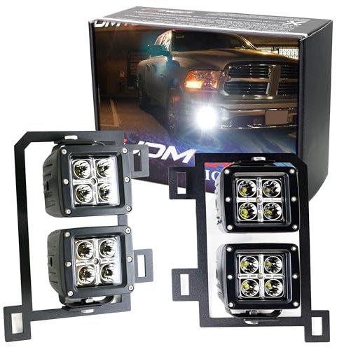 iJDMTOY Dual LED Pod Fog Light Kit For Dodge RAM 2013-2018 1500