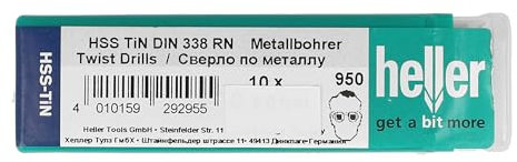 Heller Tools 292849 Stahlbohrer 0950 aus HSS, 30x2,5x57mm, 10 Stück