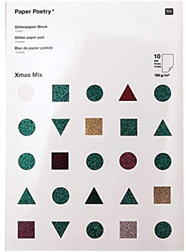 GLITTERPAPIERBLOCK, XMAS MIX