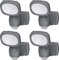 Brennenstuhl Batterie LED Strahler LUFOS/Kabelloser LED Strahler mit Batterie und Bewegungsmelder (IP44, 4 superhelle LG SMD-LEDs, 210 Lumen) grau (4-Pack)