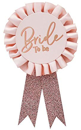 Club Green Rosetten-Anstecker, Motiv Bride To Be, für Junggesellinnenabschied, Rosa und Roségold, Roségold
