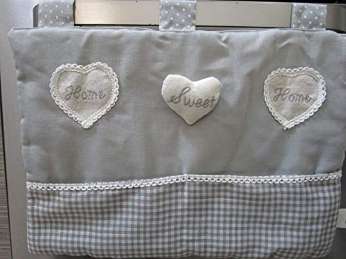 PAGO POCO Copriforno Disegno Cuori e Fiocco Misura 46x35 Colore:Grigio+Beige Novita' 2021!!!! (Grigio)