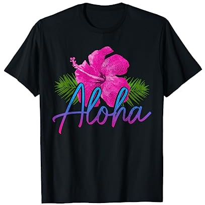 Hawaii Aloha Hibiskus Hawaiianische Inseln Surfer Souvenir T-Shirt