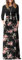 GRECERELLE Women's Casual Maxi Dress Long Sleeve Long Dresses with Pockets and Sleeves for Ladies (Rose Black, XL)