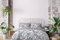 Sleepdown Bettwäsche-Set, 100% Reine Baumwolle, Blattmuster, Verschiedene Tropen, Grau, wendbar, weich, pflegeleicht – Einzelbett (135 x 200 cm)