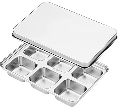 Ice Cube Trays, Cocktail Ice Cube Tray, Stainless Steel Ice Cube Tray with Lid - Super Easy Release Molds for Cocktail, Freezer, Whiskey, Chocolate Wine, Beer Vodka,Yogurt and Fruits