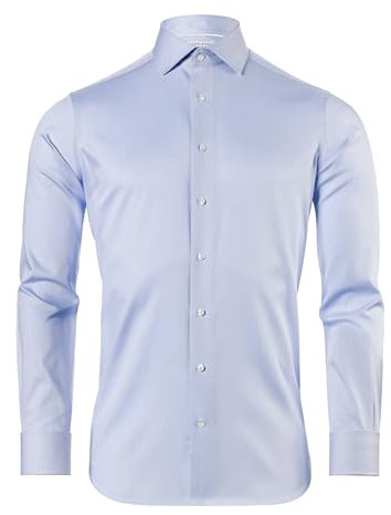 Vincenzo Boretti Hemd, Regular-fit/gerader Schnitt, Twill, Umschlagmanschette - super bügelfrei eisblau 43-44