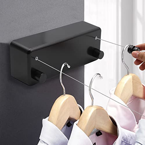 MUALROUS Stendibiancheria retrattile a doppia corda, estensibile, regolabile, impermeabile, retrattile, da appendere, per uso interno, fino a 4,2 m di lunghezza