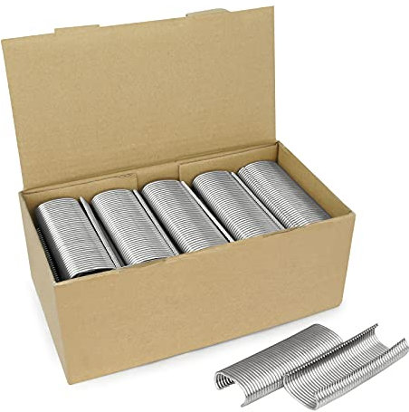 KIMSING 11 Gauge 1-1/2'' (38.7mm) Crown Hog Rings for Heavy Duty Large Snap Ring Pliers, 304 Stainless Steel C50 C-Ring Staples 1,600 PCS/Box