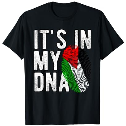 Lustig it's in my DNA Palästina Flagge Fingerabdruck T-Shirt