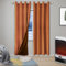 SK Studio Samtvorhang Dicke Vorhänge Kälteschutz Thermovorhang mit Ösen Verdunklungsvorhänge Wärmeisolierend für Wohnzimmer & Büro Trennwand Raumteiler, 2er Set, Orange A, 175x140cm