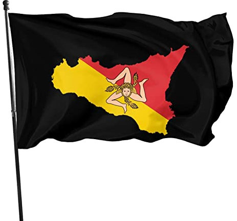 Bandiera siciliana Bandiere decorative da giardino All'aperto Casa Camera Feste 3 X 5 Ft