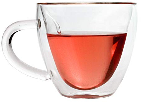 Herzförmige, Doppelwandige, Isolierte Glas-Kaffeetassen oder Teetassen, Isolierte Klare Milchtasse, Teetasse mit Griff, 180 Ml oder 240 Ml (1#)