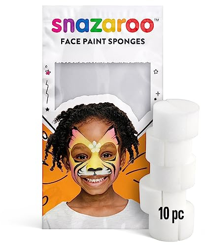 Snazaroo - Esponjas Semicirculares de Alta Densidad para Pintura Facial, Aguacolor y Maquillaje - Set de 10 – Fáciles de Usar y Limpiar