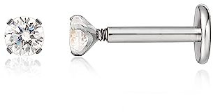 limerencia 18g Titanium Tragus Piercing Jewelry, 2 Pcs Internally Threaded Labret Lip Bars, 6mm 8mm Diamonds Top Earring Stud for Helix, Nose, Cartilage, Monroe for Women Men