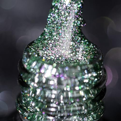 BURANO Reflective Gel Nail Polish, 7.3ml Diamond Nail Glitter Gel, Sparkly Holographic Glitters, UV Lamp Required (JL20)
