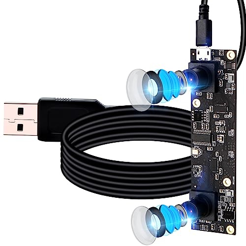 ELP AR0330 AR0330 Jumelles USB 2.0 Mini UVC USB USB 2.0 1080p Webcam stéréo 3D pour ordinateur portable et Raspberry Pi Lightburn
