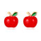 Kleine Apfel-Ohrstecker, niedliche Früchte, rote Emaille, Statement-Ohrstecker, Modeschmuck, Geschenke für Frauen und Mädchen, Heiligabend, Weihnachten, Metall, Neu