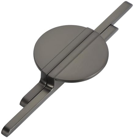 sourcing map 4 Pack Brushed Grey Cupboard Pulls, Semicircle Kitchen Cupboard Handles 2-1/2 Inch (64mm) Hole Centers, Half Moon Cupboard Door Handles for Closet, (a23082300ux0458)