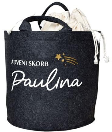 personalisierter Adventskorb aus Filz | praktischer Korb zur Aufbewahrung des Adventskalenders für Kinder | DIY Adventskalender - Adventskalenderkiste