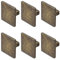 Decoranddecor Calla Square Cabinet Knob Door Pull Handle Kitchen Cupboard Furniture Drawer (6 Pack, Antique Brass)