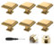 Wondora 6-Piece Aluminium Square Cabinet Handles Gold with Screws 1 Screwdriver for Handles for Kitchen Cabinets, Cupboard Door Knobs, Drawer Knobs, Door Knobs, Wine Cooler (Pearl Gold)
