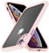 AIOVETEAB Cover Per iPhone XR,Obiettivo per Fotocamera Protezione Completa, Telefono Custodia Antiurto,Retro Antigraffio Trasparente,Rosa