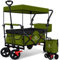 KESSER® Carrito Plegable GT9000 Carro con Techo | Incluye 2X Sistema de Cinturones de 3 Puntos | Neumáticos de Goma Maciza | hasta 80 kg | Freno Delantero y Trasero | + Bolsa de Transporte, Caqui