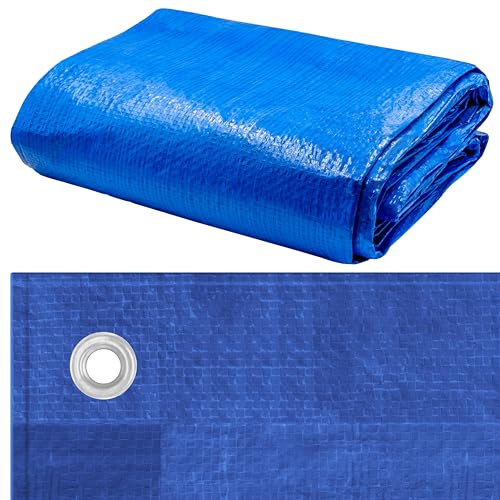 KNM TRADE 3x4m 60g/m² Bâche de Protection à œillets Home&Garden Bleu
