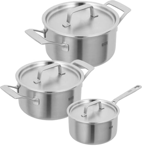 Kuhn Rikon Culinary Fiveply SET · Cazo 1.7 L + Cacerola 3.4 L + Olla 6.4 L