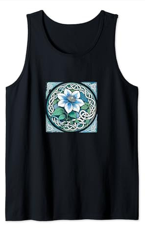 Blue Clematis Art Flower Garden Design Clematis Vine Tank Top