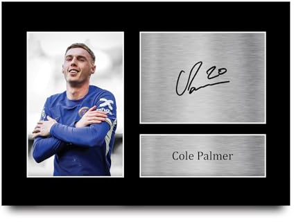 HWC Trading A4 Cole Palmer Chelsea Geschenke Gedrucktes Signiertes Autogramm Foto für Fußball Anhänger and Fans - A4