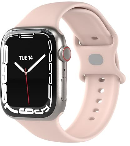EAZY CASE Sport Armband für Apple Watch 38mm / 40mm / 41mm / 42mm verstellbares Silikon Ersatzarmband Sport Loop Band für Apple Watch Serie 11 10 9 8 7 6 5 4 3 2 1 SE für Damen Herren Mistyrose