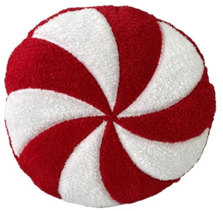 Zuckerstangenkissen - Pfefferminzkissen Candy | -Süßigkeiten-Wurfkissen, Kreatives Weihnachts-Süßigkeitskissen, Rote Und Weiße Kissen, Rotes -Lollipop-Kissen, Kissen In Zuckerstangenform,