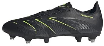 adidas Unisex Predator League Soft Ground Football Boots Fußballschuhe, Core Black/Carbon/Lucid Lemon, 42 EU