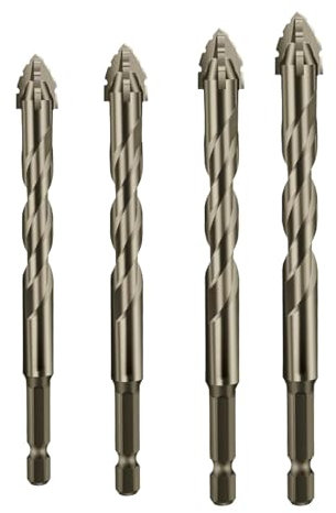 Exzenterbohrer-Set | Exzenterbohrer mit vier Schneiden und Sägezahnung Gezahnte Steinbohrer Gezahnter Bohrer-Set mit hoher Härte und abgeschrägter Spitze | für Beton, Glas,