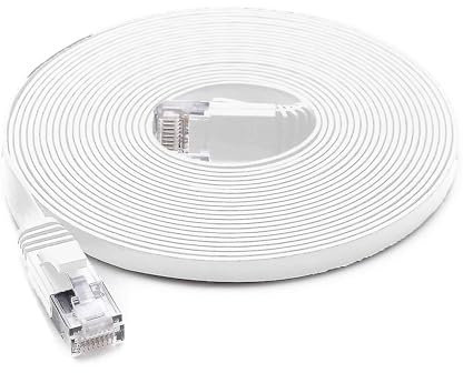 PNI Cable de red plano S/STP CAT7 U7100W, 2 x RJ45, 4 pares de hilos, 32AWG, cobre, 10 Gbps, 600 MHz, 10m, blanco