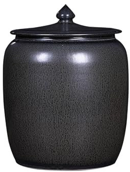 Ceramic Rice Jar With Lid, Sugar Porcelain Bottle, Chinese Style Food Storage Jars, Ceramic Soybeans Container, 25kg Oatmeal Dispenser, Ceramic Rice Cylinder, Ceramic Flour Dispenser, 15kg(A,Capacity