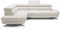 DomiMeble DomoHome Polster-Ecksofa Otis mit Schlaffunktion Verstellbaren Kopfstützen Aurora Stoff Freistehend Holzrahmen Linkes Layout Schlaffläche: 131x207cm Größe: 276x218x97cm Farbe: Weiss