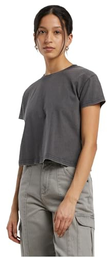 Build Your Brand Damen T-Shirt Ladies Vintage Cropped Tee, kurz geschnittenes Damen T-Shirt aus Baumwolle, Größen XS - 5XL