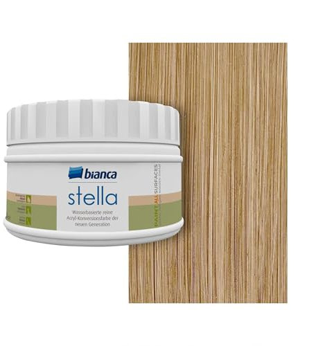 Bianca Stella Holzoptik Möbelfarbe für Küche, Kastanie, Glänzend, 250ml, Wasserbasierter Küchenmöbellack, Holz-Effekt Möbellack für alle Oberflächen, Renovierfarbe für Küchenarbeitsplatten