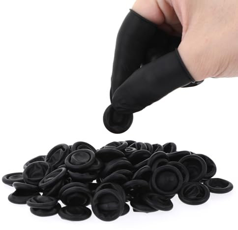 Apausvcm 100 Stück Fingerlinge Latex,Fingerlinge Verband Fingerkappen,Antistatisch Fingerschutz Latex Finger Cot,Fingerkuppenschutz,Fingerabdeckungen,für Verletzte Finger Nagelkunst Basteln Reinigung