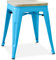 Iconik Interior Tolix Style Tabouret Design Industriel - Bois & Métal - 45cm - Stylix Turquoise