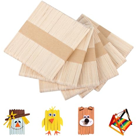 300 Stück Eisstiele Holzstäbchen zum Basteln, Eisstiele zum Basteln, Holzspatel zum BastelnHolz Bastelstäbchen Eiscremestäbchen Eisstäbchen für DIY Handwerk(114 x 9 x 2 mm)
