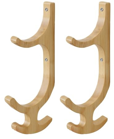 Pruojhw Yogamattenhalter | Organizer aus Holz 1 Paar – Halterung für Yogamatte, Aufbewahrung an der Wand | für Springseile, Widerstandsbänder, Fitnessstudio, Haus, Wohnzimmer, Schlafsaal, Wohnung