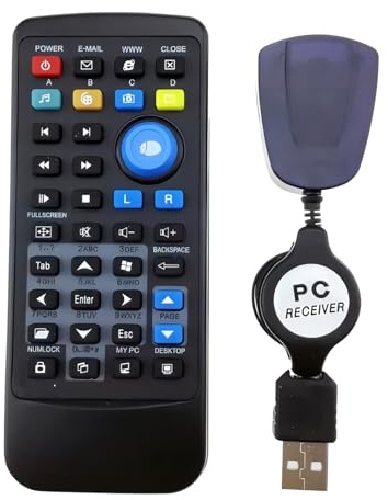 JINQIGG Fernbedienung, Tastatur, Center-Controller, USB-Empfänger, Laptop, Media-Fernbedienung, Computer-Controller, kein Treiber