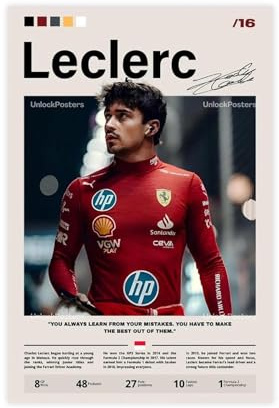 NKALFGH Charles Leclerc Poster, Leinwandposter, Wandkunstdruck, Bild, Gemälde, 30 x 45 cm